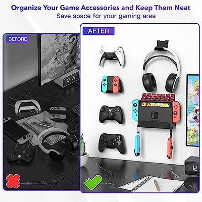  ZAONOOL Wall Mount for Nintendo Switch and Switch OLED, Metal  Wall Mount Kit Shelf Stand Accessories with 5 Game Card Holders and 4 Joy  Con Hanger, Safely Store Switch Console Near