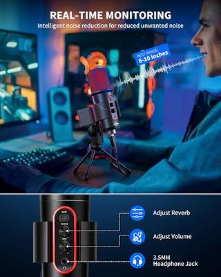 ZealSound USB Microphone for PC,3 Capsule,4 Pickup Patterns,Studio Computer  Microphones with Mute/Volume Knob/Monitor/Noise Cancel,K66 Plus Condenser