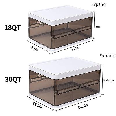 iMounTEK Foldable Storage Bins Stackable Storage Box Basket Drawers in White