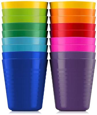 8 oz Kids Cups,Set of 20 Small Plastic Cups for Kids,BPA Free  Cups,Dishwasher Safe,Reusable and Unbreakable Children Drinking Cups  Tumblers in 5