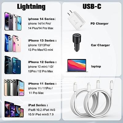 iPhone 14 Super Fast Charger,Dual Port USB C Charger [Apple MFi Certified] Apple  USB C Wall Charger Plug with 2Pack Type C Quick Lightning Cable For iPhone  14/13/12/11/ProMax/Mini/XR/SE/8 Plus/AirPods 