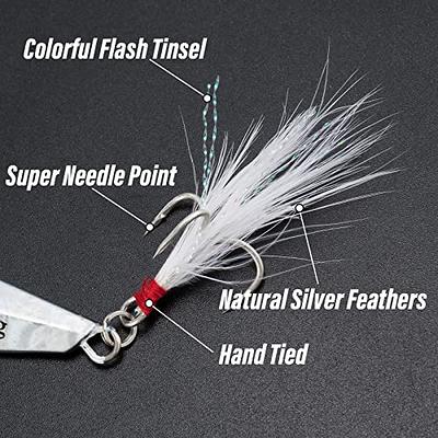 Alwonder 5 Pack Fishing jigs Metal Jig Jigging Spoon Lures, Surf