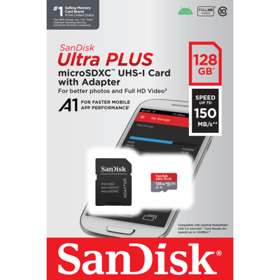 SanDisk 128 GB ImageMate microSDXC UHS-1 Memory Card with Adapter - C10,  U1, Full HD, A1 Micro SD Card