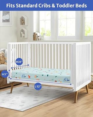 VEVOR Crib Mattress Two-Sided Breathable Toddler Mattress of Memory Foam Baby Mattress for Infant and Toddler with 2 Waterproof Covers for