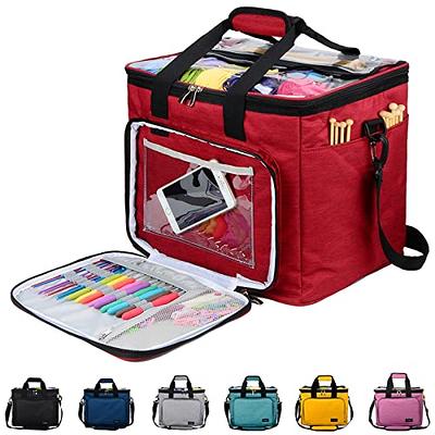 Hoshin Knitting Bag for Yarn Storage, High Capacity Yarn Totes Organizer  with Inner Divider Portable for Carrying Project, Knitting Needles(up to  14”), Crochet Hooks, Skeins of Yarn (Red) - Yahoo Shopping