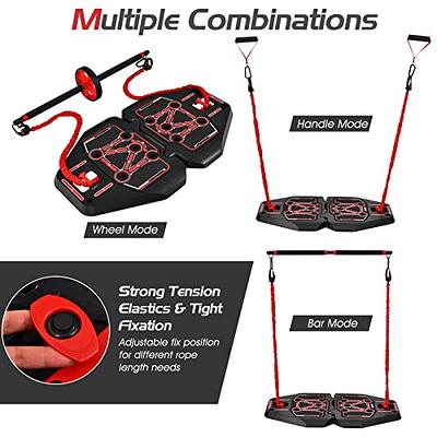 HOTWAVE Portable Exercise Equipment with 16 Gym Accessories.20 in 1 Push Up  Board Fitness,Resistance Bands with Ab Roller Wheel,Full Body Workout at