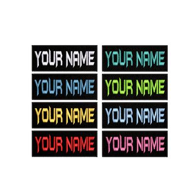 Custom Embroidered Name Patch Embroidery Name Tag Motorcycle Badge Black/Red
