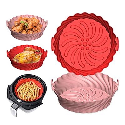 Reusable Silicone Air Fryer Liners 9 Inches by Linda's Essentials (3 Pack,  Round) - Non-Stick Easy Clean Air Fryer Liners Reusable Mats Air Fryer
