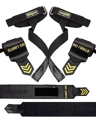 GEQID Lifting Straps for Weightlifting,wrist brace and grip straps 2 in 1,  Wrist Straps for GYM Workout Barbell,wrist wraps for weightlifting men or