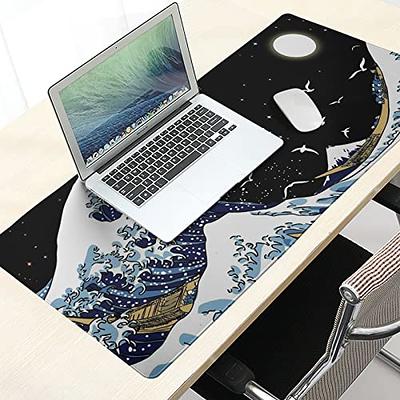 Boho Desk Mat, Polka Dot Large Mouse Pad Desk Pad Boho Desk Accessories for Women  Office Decor, XXL Mousepad Long Laptop Keyboard Mouse Mat 31.5''''X15.7''''  Non-Slip Rubber Base with Stitched Edges 