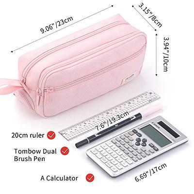 Zannaki Big Capacity Storage Pouch Marker Pen Pencil Case Simple Stationery Bag Holder for Bullet Journal Middle High School Office College Student