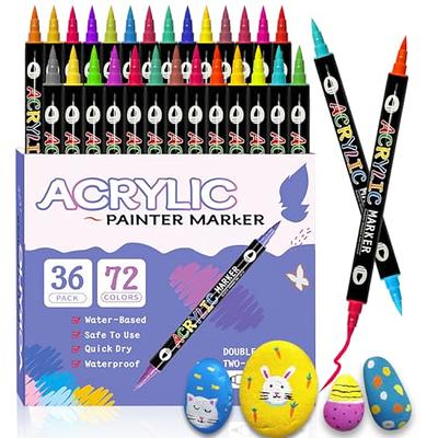 zsgatos 72 Colors Acrylic Paint Pens Paint Markers, Dual Tip