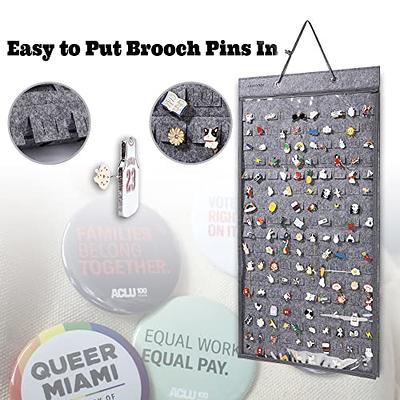 HUHYNN Hanging Brooch Pin Organizer, Dust-proof Enamel Brooch Pin