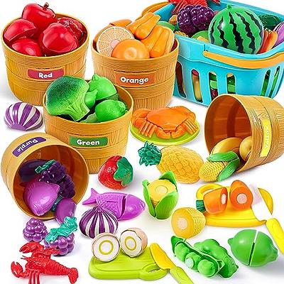 AIYAPLAY Cuisine enfant en bois avec 17 accessoires légumes en plastique  boutons et lumières toque 3-6 ans gris blanc