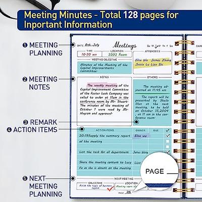  Meeting Notebook for Work with Action Items, Meeting