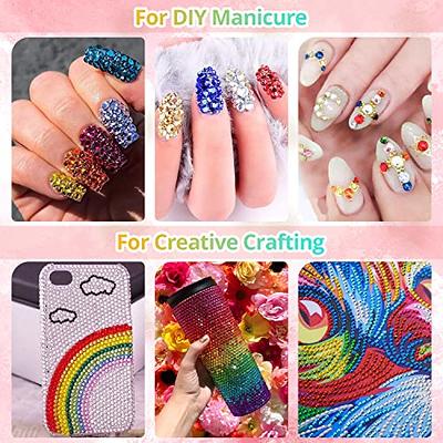 Nail Art Rhinestones Pink AB Color Flat Back Rhinestones for Makeup Nail  Gems Nail Crystals Diamonds Jewelry Rhinestones for Face and Nail Design  DIY