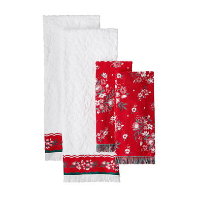 The Pioneer Woman 4 Piece Cotton Bath Towel Set, Soft Silver