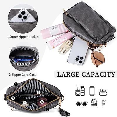 Middle Aged Women's Shoulder Bag, Soft Pu Leather Multi Zipper Crossbody Bag  For Travel - Temu