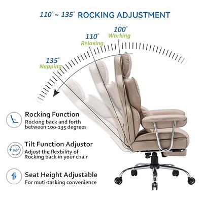 Efomao Desk Office Chair,Big High Back PU Leather Computer Chair