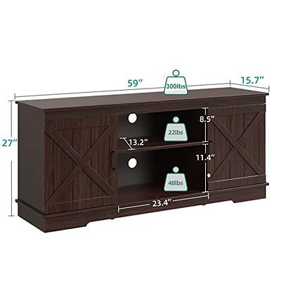 PHI VILLA Farmhouse Coffee Bar Cabinet - Sliding Barn Door Kitchen  Sideboard Buffet Storage Cabinet 