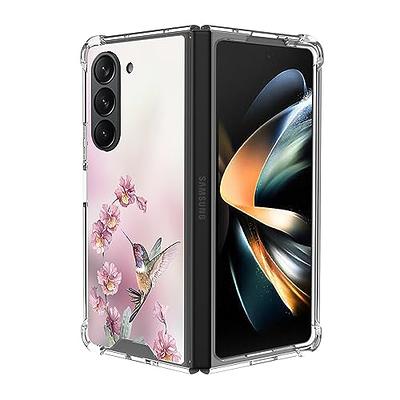 OOK for Samsung Galaxy Z Fold 5 Case,Clear Z Fold 5 Case Cute Pink Flower