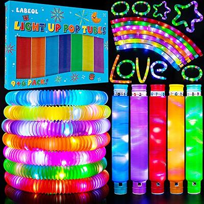 24 Pack Glow Sticks Bracelets,6 Color LED Bracelets,Light Up Bracelets Toys,Glow in The Dark Party Supplies for Kids Adults,Neon Rave Party Favors