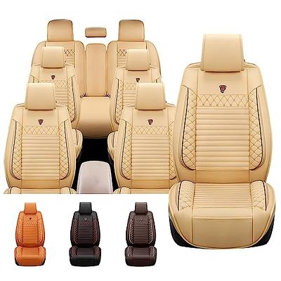 Motor Trend Black Faux Leather Full Set Car Seat Covers for Truck SUV,  Padded Front Back Car Seat Protector Cushion