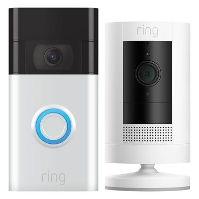 Shop Ring Video Doorbell - Satin Nickel + Floodlight Camera Plus - White  Bundle at