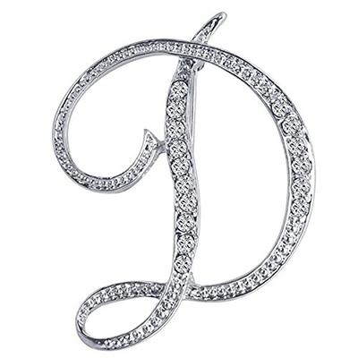 ETHOON Letter Brooch Pins Initial Rhinestone Brooch for Women