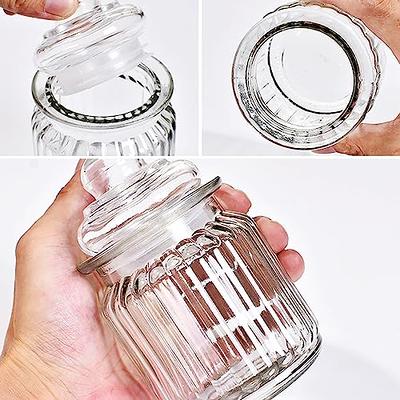 Glass Storage Jar With Lid for Sugar Spice, Condiment Dispenser Seasoning  Organizer Herb Canister, Pantry Box Food Container for Favor 