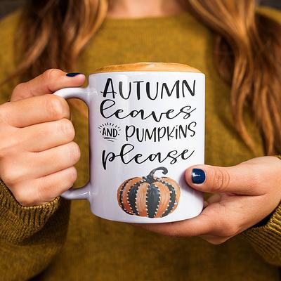 Pumpkin Spice Ceramic Mug Gnome Coffee Cup 15 oz Hot/Cold Drinks