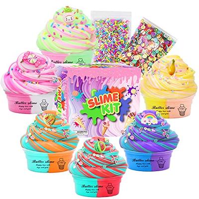 10Pcs Toned Butter Slime Kit for Girls,Super Soft and Non-Sticky Toy,DIY  Educational Slime Toys for Kids,Party Favor for Kids Girls & Boys