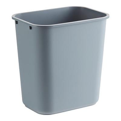 Lavex 16 Gallon Black Slim Rectangular Trash Can with Drop Shot Lid