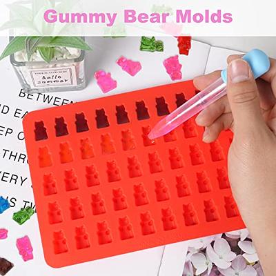 Gummy Molds Bear Candy Silicone - Mini Size Chocolate Gummy Molds with 2  Droppers Nonstick Food Grade Silicone Pack of 4