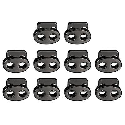 J.CARP 30Pcs Black Plastic Cord Locks End Spring Toggle Stopper Double Hole  Elastic Cord Adjuster Suit for Drawstrings Bags Shoelaces Clothing Paracord  and More Black Double Hole Double Hole