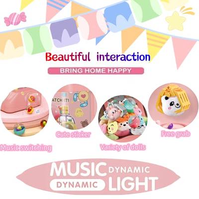 Automatic Doll Machine Toys for Kids Mini Claw Machine Interactive Toys  Birthday Gifts Adjustable Sounds and Music