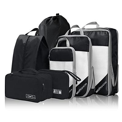 7 Set Packing Cubes for Suitcases,Packing Cubes with Shoe Bag