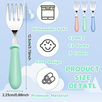 6 Pieces Toddler Utensils Stainless Steel Baby Forks and Spoons Silverware Set Kids Silverware Children's Flatware Kids Cutlery Set with Round Handle