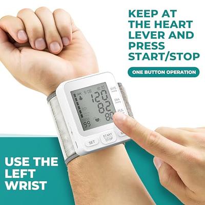 Wrist Blood Pressure Monitor Digital BP Monitor Rechargeable BP