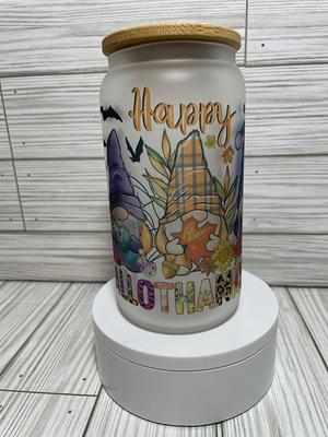 Libbey Frosted Glass Cans, Sublimation Beer Cans With Bamboo Lid