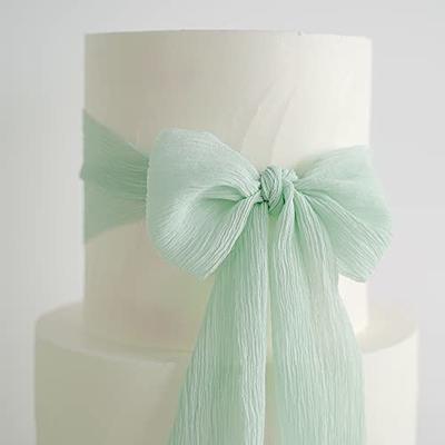 HUIHUANG Crinkle Silk Ribbon 3 inch Wide Mint Green Silk Ribbon Rustic Hand  Dyed Silk Chiffon Ribbon for Wedding Bridal Bouquet Wedding Invitations  Cake Decorating DIY Crafts Gift Wrapping-3 Yards - Yahoo Shopping