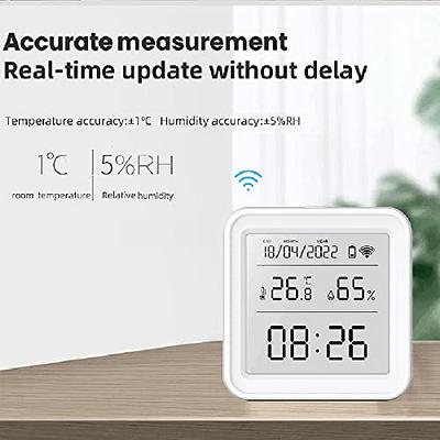 WiFi Thermometer Smart Hygrometer: Indoor Temperature Humidity Sensor with  Backlit Display & App Notification Alerts, Data Storage Export, Calibrated