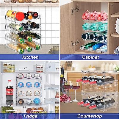 SCAVATA 4 Pack Skinny Can Organizer for Refrigerator, Stackable Tall Skinny  Soda Pop Can Holder Dispenser with Lid for Fridge Pantry Rack Freezer,  Clear Plastic Storage Bins-Holds 12 Slim Cans Each 