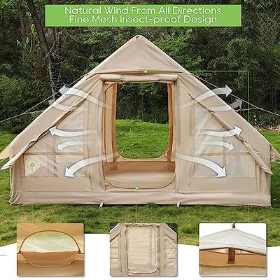 Inflatable Glamping Tent With Pump, 4-5 Person Inflatable House