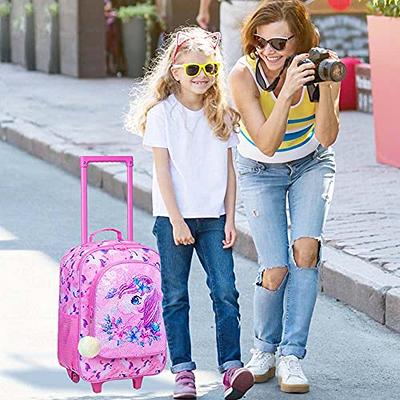 gxtvo Kids Luggage with Wheels for Girls, Unicorn Rolling carry on Suitcase  for Toddler Children