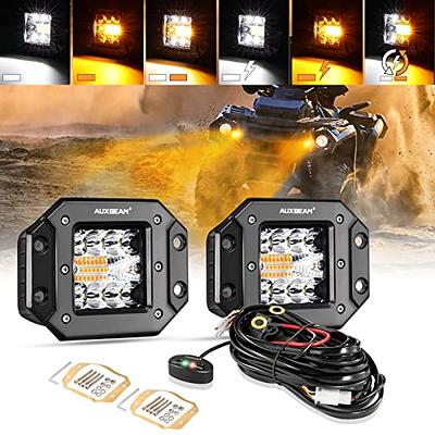 2PCS 5 Quad-Row LED Cubes, Flush Mount Pods Offroad Driving Lights 