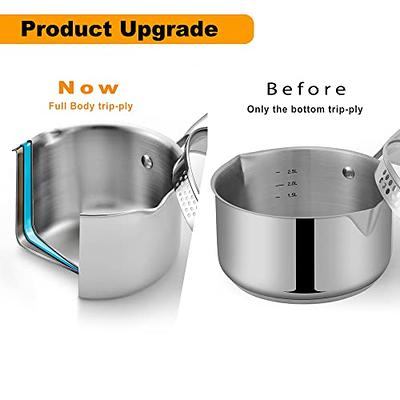 1.5 Quart Stainless Steel Saucepan With Pour Spout, Saucepan With Lid, Mini  Milk Pan With Spout - Perfect For Boiling Milk, Sauce, Gravies, Pasta