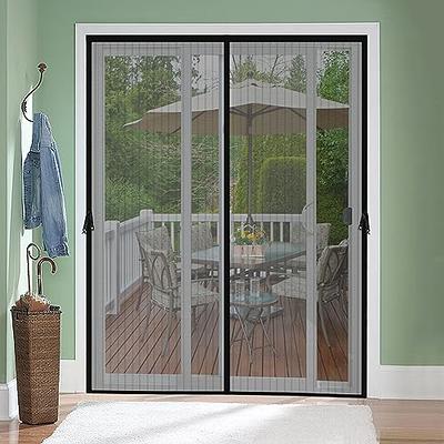 Magnetic Screen Door Fit Door Size 48 x 80 Inch, Screen Size 50 x 81  Reinforced Fiberglass Mesh Curtain Double Door Mesh with Full Frame  Hook&Loop 