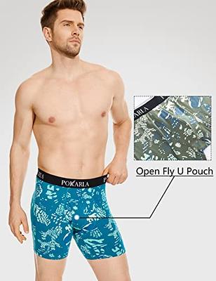 POKARLA Mens Stretch Boxer Briefs Soft Cotton Open Fly Underwear Tagless  Underpants Pack of 5 Large - Yahoo Shopping