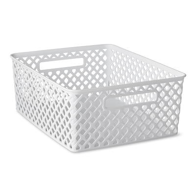 Mainstays Large White Decorative Storage Basket - Yahoo Shopping